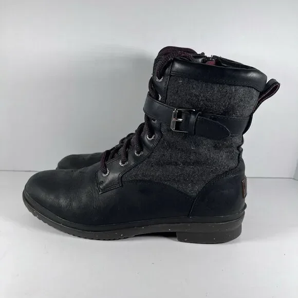 Ugg Kesey Waterproof Lace Up Ankle Boots Zip Buckle Women's Size 9.5 - Picture 3 of 7
